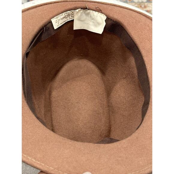 Vintage B. Altman & Co New York Tan Brown Bowler Fedora Hat 100% Wool England main image 5